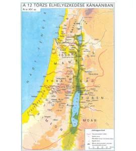 Térkép - a 12 törzs elhelyezkedése Kánaánban